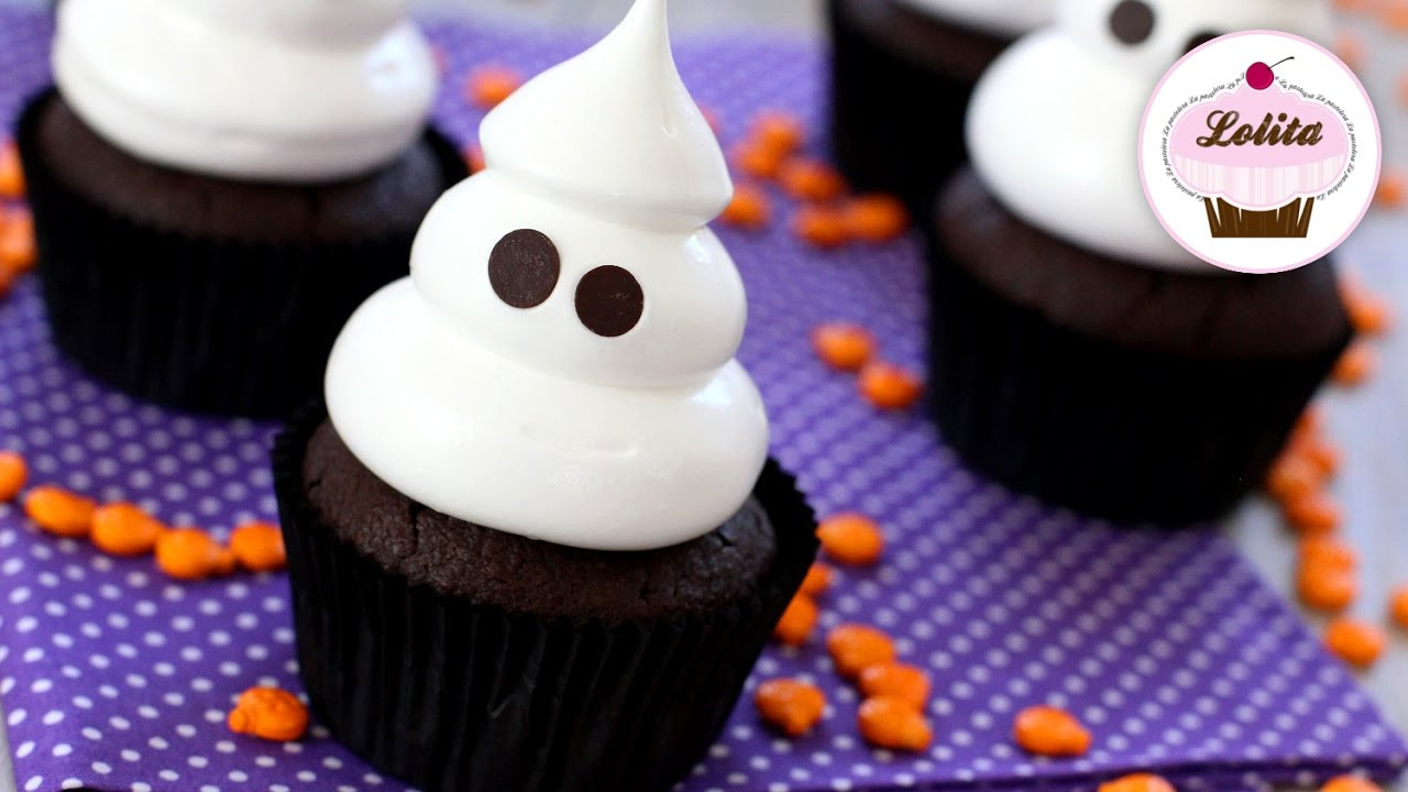 Cupcakes De Halloween
 Receta de cupcakes para Halloween en forma de fantasma
