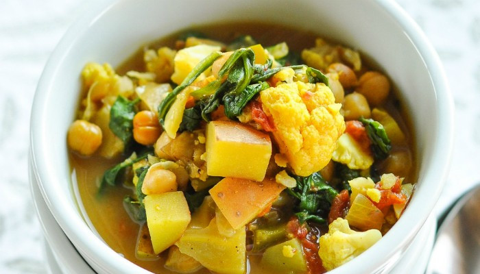 Curried Vegetable Stew
 Curried Ve able and Chickpea Stew