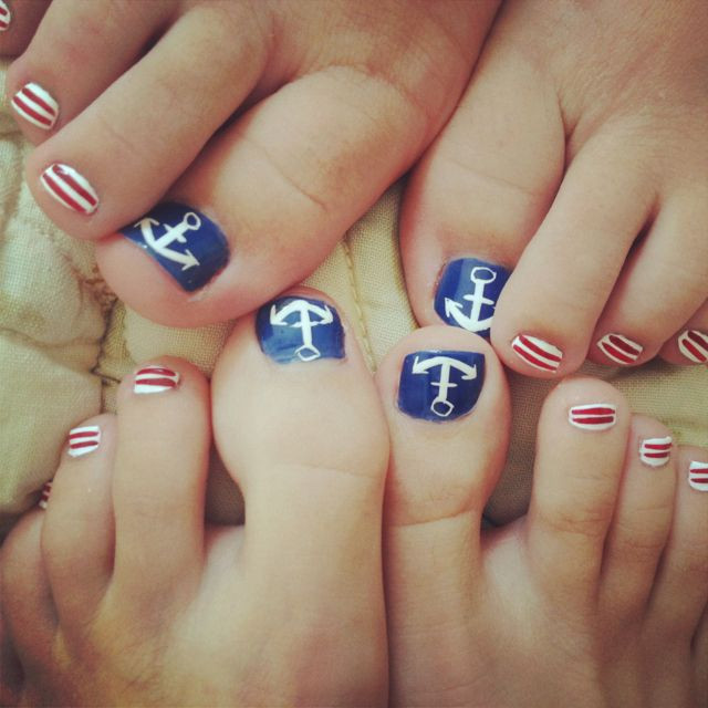 Cute 4th Of July Nail Designs
 Cute Anchor Toe Nails For 4th of July