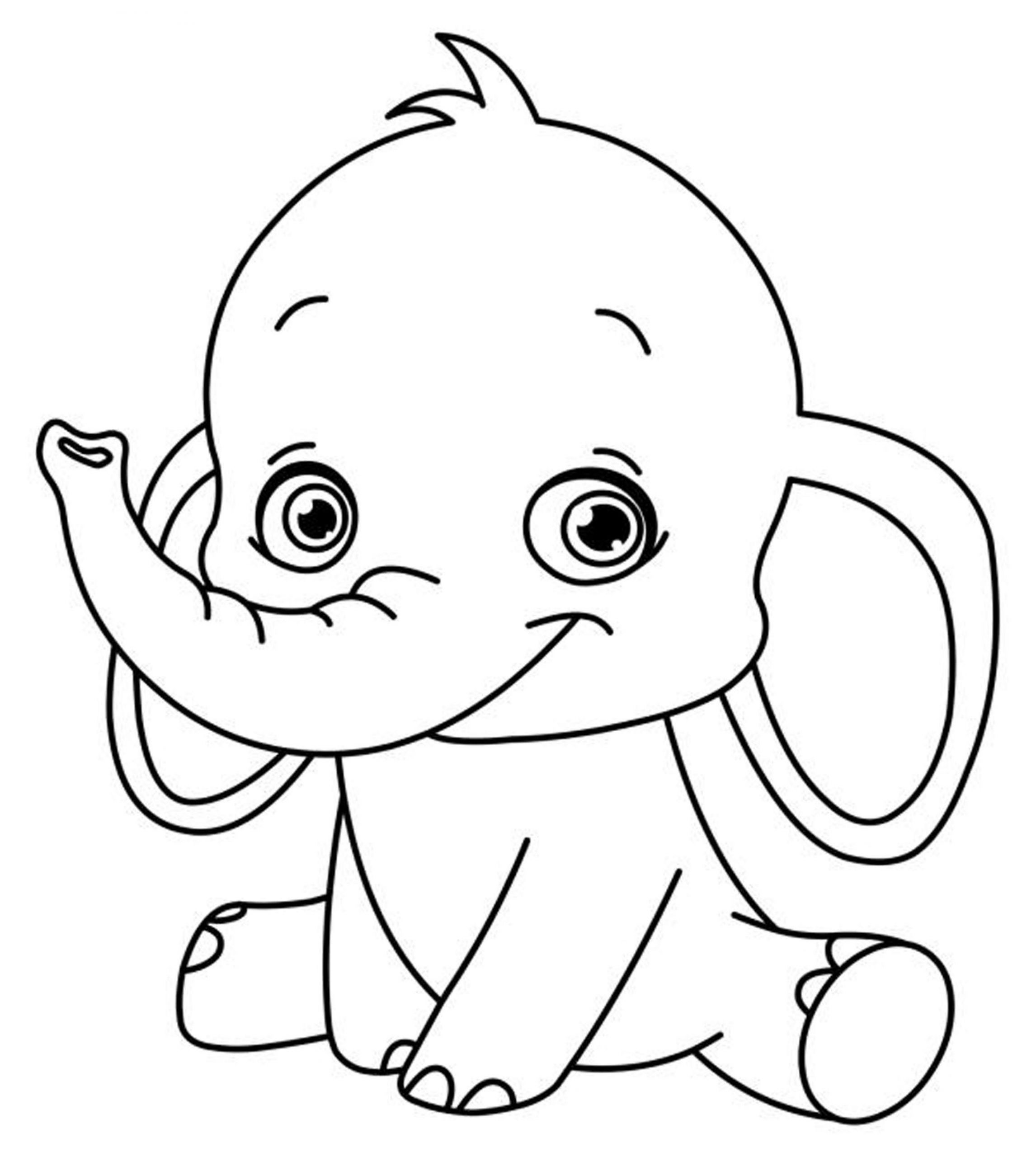 Cute Baby Elephant Coloring Pages
 Easy Coloring Pages coloring pages