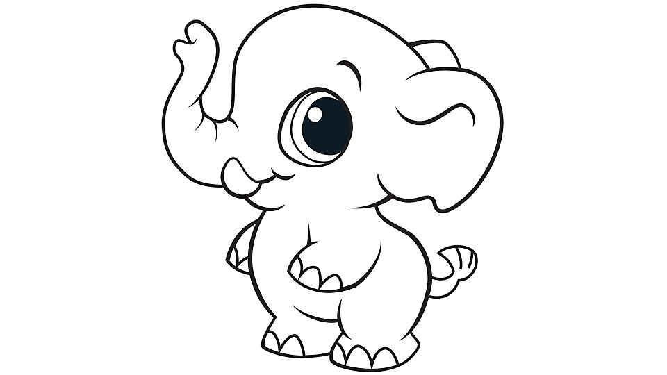 Cute Baby Elephant Coloring Pages
 Pin by Tri Putri on Cute Baby Elephant Coloring Pages