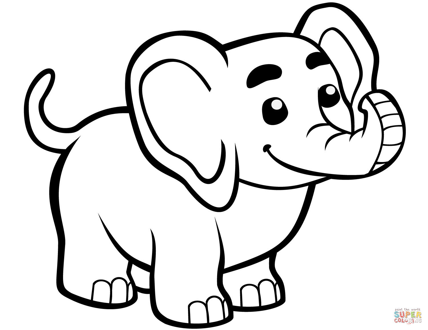 Cute Baby Elephant Coloring Pages
 Cute Baby Elephant coloring page