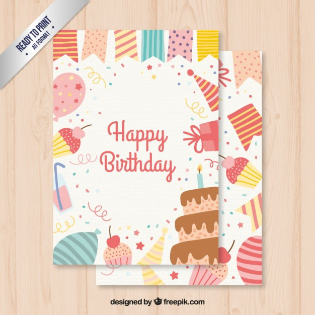 Cute Birthday Card
 Cute birthday card Vector