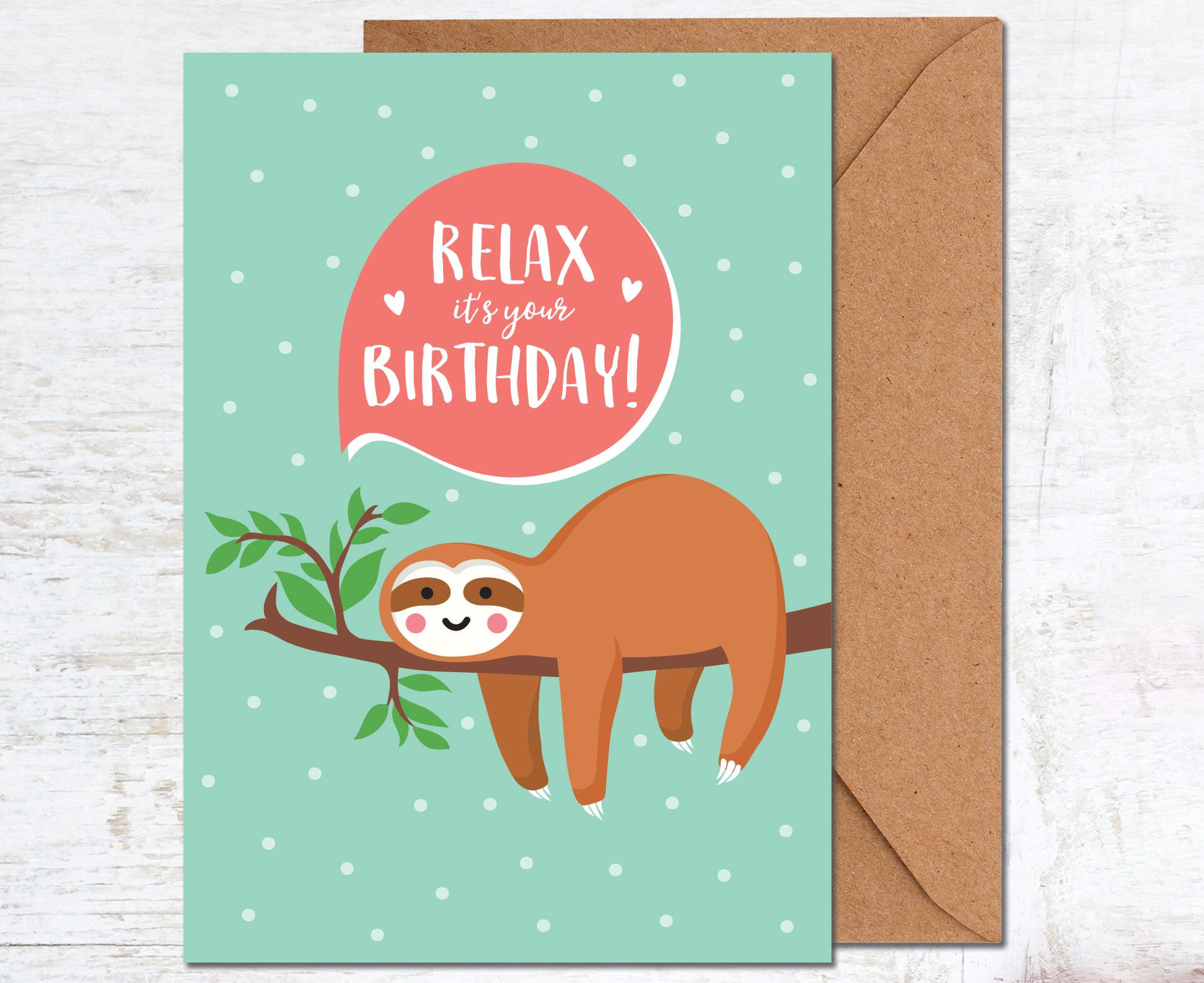Cute Birthday Card
 Sloth Birthday Card Birthday Card Friend Birthday Card