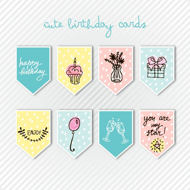 Cute Birthday Card
 Cute birthday cards Vector