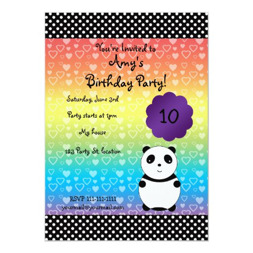 Cute Birthday Invitations
 Cute panda bear birthday invitation