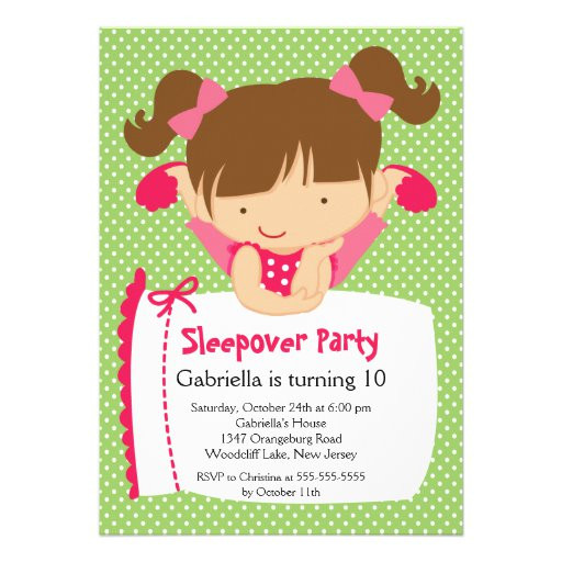 Cute Birthday Invitations
 CUTE Sleepover Birthday Party Inviation 5" X 7" Invitation