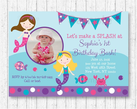 Cute Birthday Invitations
 Cute Mermaid Birthday Invitation Mermaid Birthday Invite