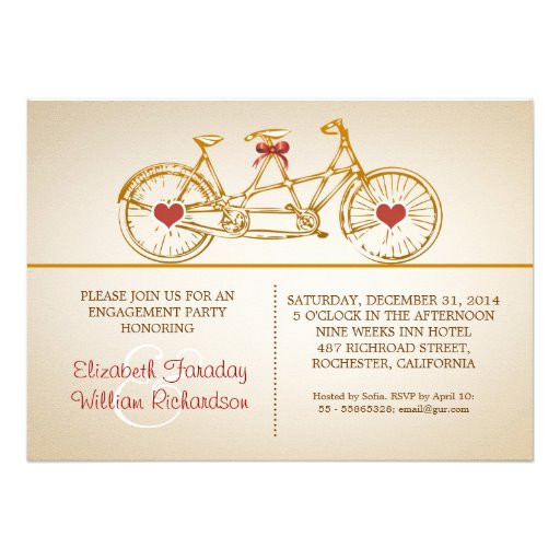 Cute Engagement Party Ideas
 bycicle cute engagement party invitations