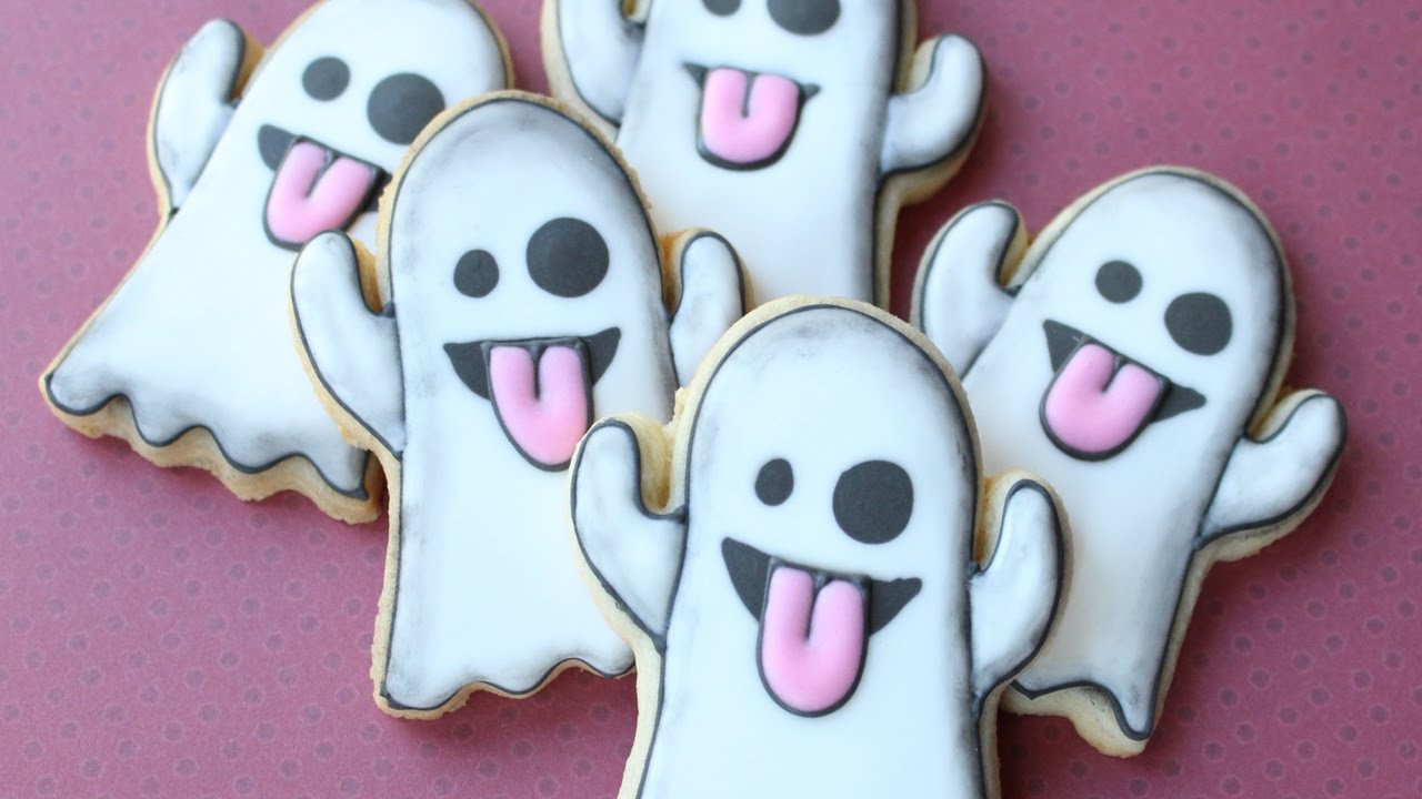 Cute Halloween Cookies
 Ghost Emoji Cookies Cute & easy Halloween cookies