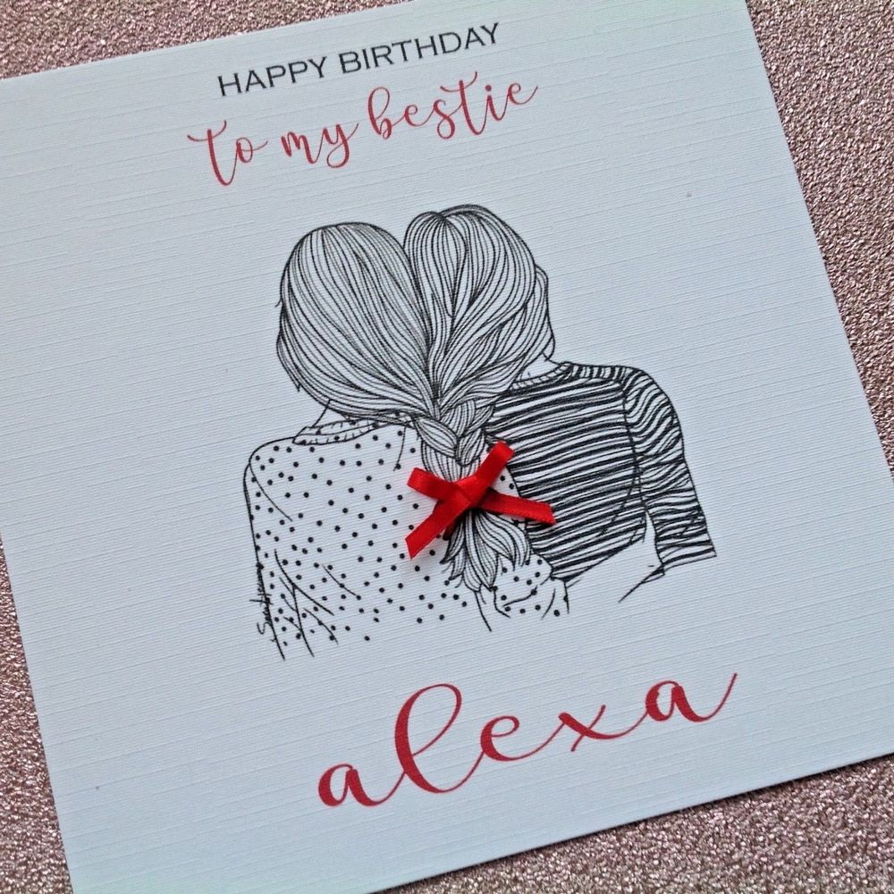 Cute Homemade Birthday Cards
 PERSONALISED Handmade Birthday Card BESTIE BEST FRIEND
