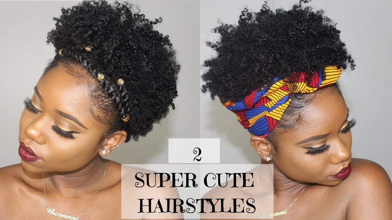 Cute Short Hairstyles For Natural Hair
 Two SUPER CUTE And EASY Hairstyles For SHORT Natural Hair