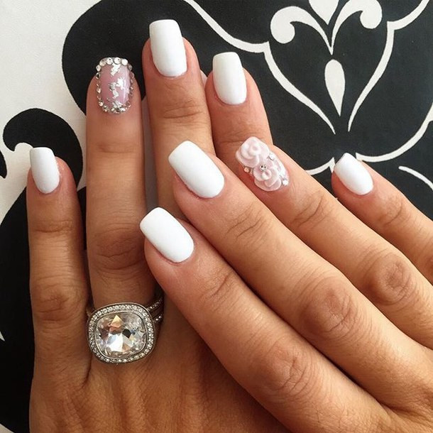 Cute White Nail Designs
 all white cute elegant nail designs nails pretty