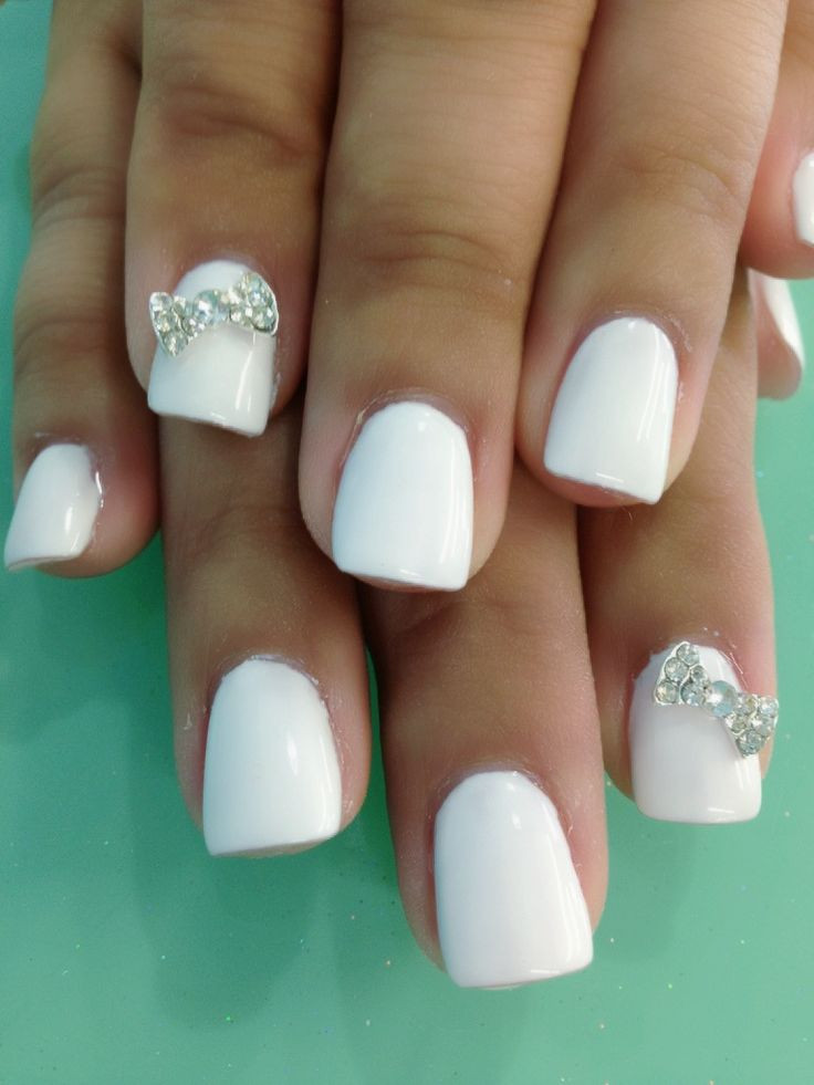 Cute White Nail Designs
 Best 25 White gel nails ideas on Pinterest