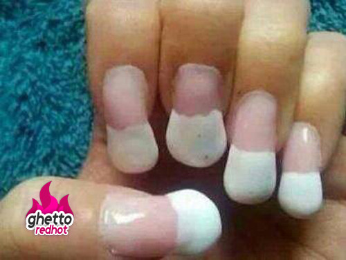 Cute White Nail Designs
 Yea sure they look cute • Ghetto Red Hot