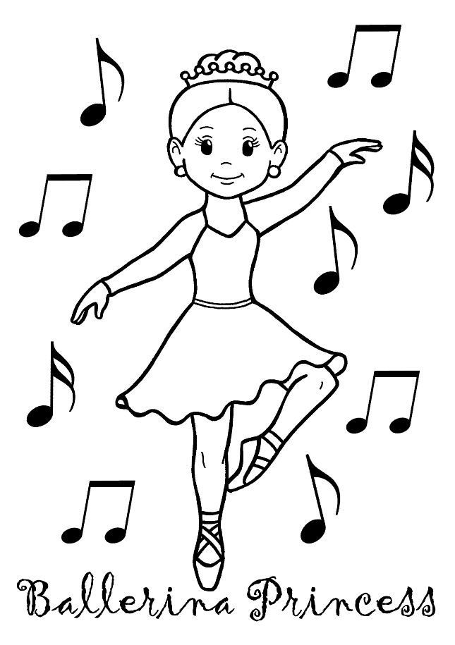 Dance Coloring Pages For Kids
 Ballerina Princess