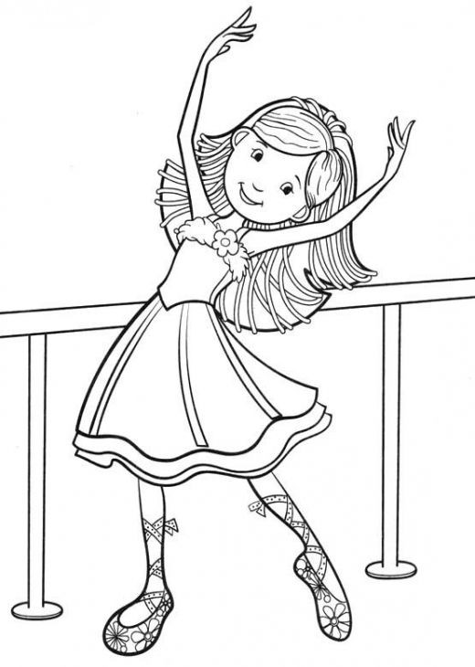 Dance Coloring Pages For Kids
 Little ballet dancer smiling coloring page