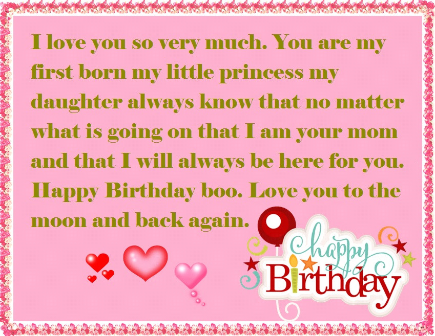 Daughter Birthday Wishes From Mother
 Mother to Daughter Birthday Wishes