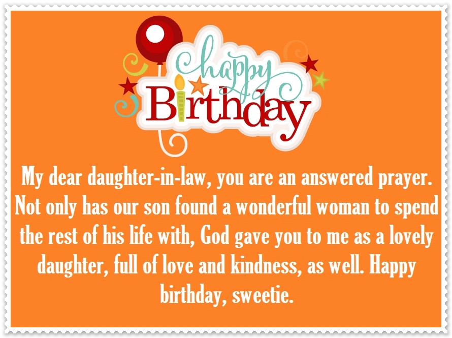 Daughter In Law Birthday Wishes
 Daughter in Law Happy Birthday Quotes and Greetings