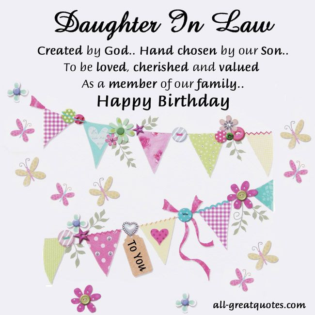 Daughter In Law Birthday Wishes
 Sweetest Daughter in law birthday cards to share