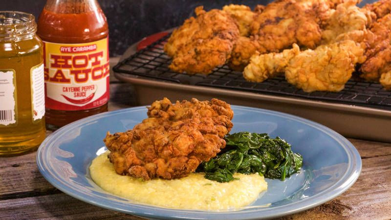 Deep Fried Boneless Chicken Thighs
 Fried Chicken Thighs and Cheesy Grits with Green ions