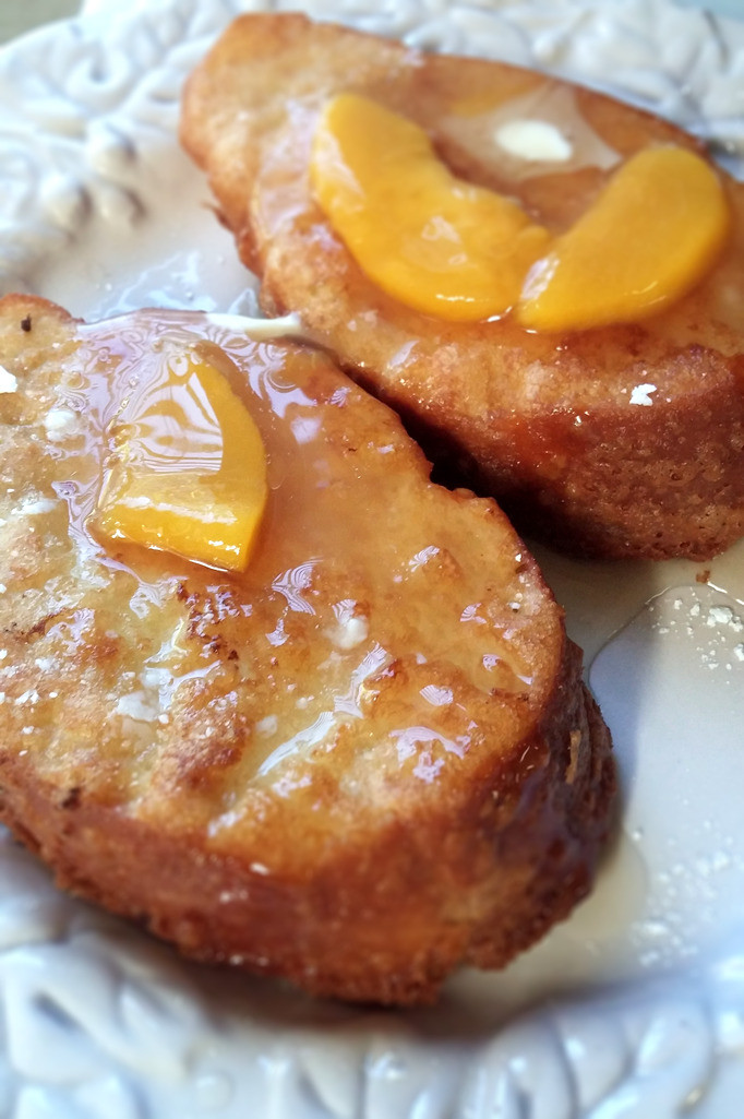 Deep Fried French Toast
 3tsp — Deep fried french toast with peach syrup That