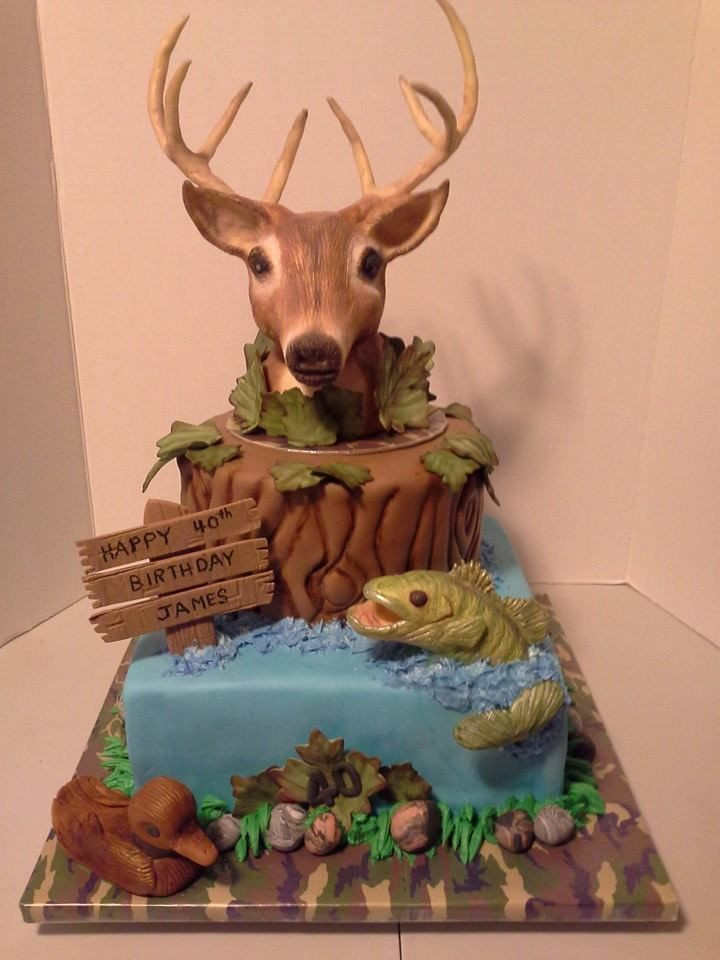 Deer Birthday Cake
 Hunting fishing sportsman cakes Hunting fishing themed