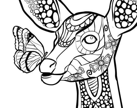 Deer Coloring Pages For Adults
 22 best Deer head Camo images on Pinterest