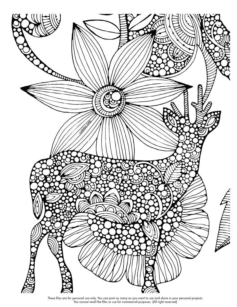 Deer Coloring Pages For Adults
 To print this free coloring page coloring difficult deer