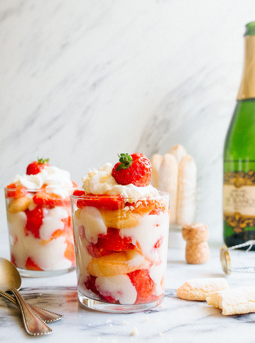 Desserts For Two
 Strawberry Champagne Trifles for Two