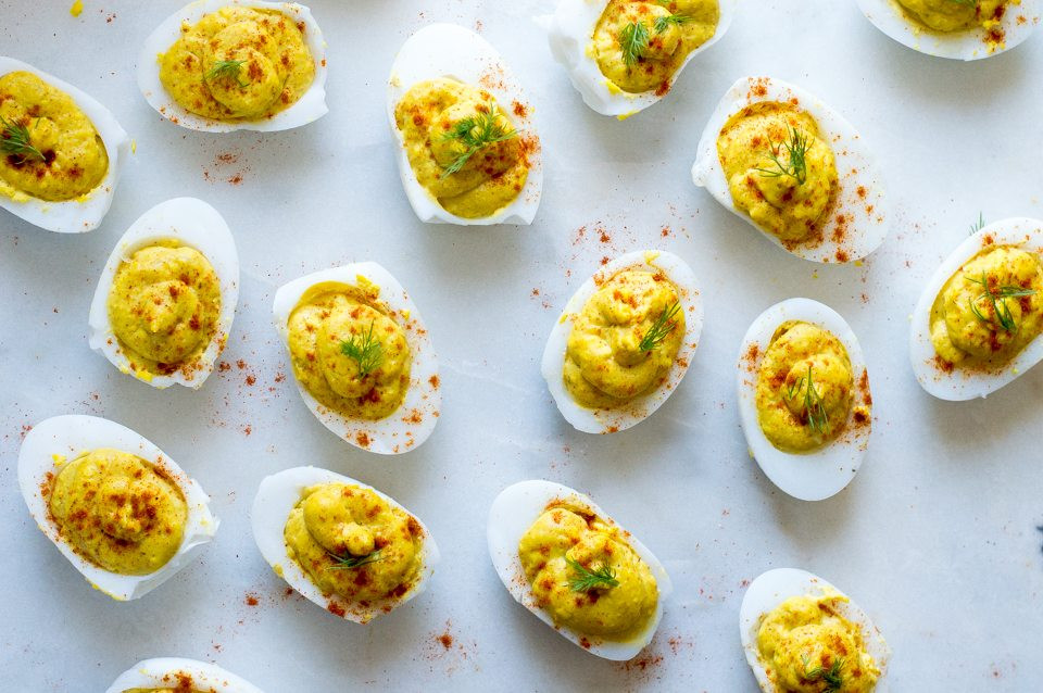 Deviled Duck Eggs
 The Movement Menu Curry Infused Deviled Duck Eggs