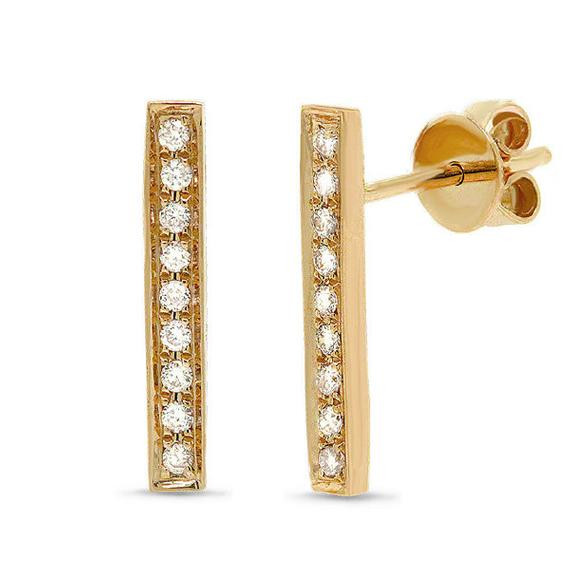 Diamond Bar Earrings
 Beautiful 14k Gold Diamond Bar Earrings BXSC