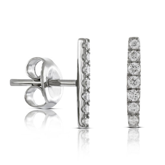 Diamond Bar Earrings
 Diamond Bar Stud Earrings 14K