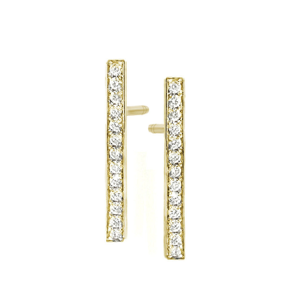 Diamond Bar Earrings
 Diamond Bar Stud Earrings 14K Yellow Gold by