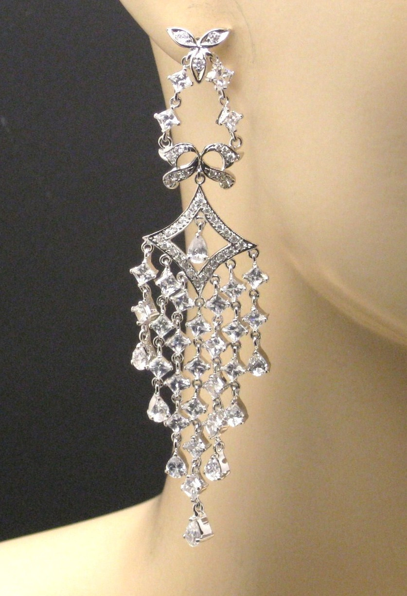 Diamond Chandelier Earrings
 American Diamonds