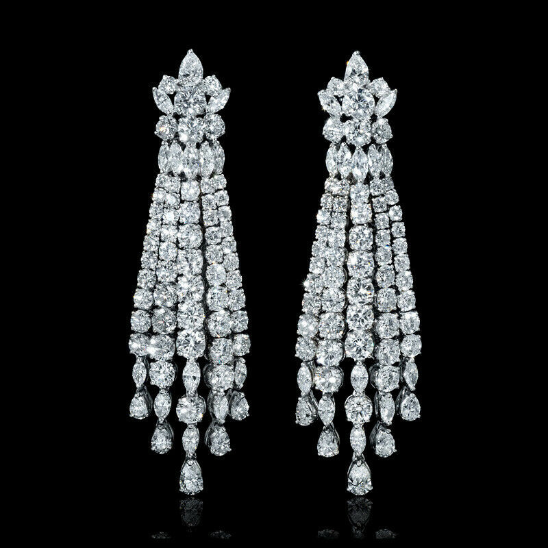 Diamond Chandelier Earrings
 18K WHITE GOLD DIAMOND CHANDELIER EARRINGS