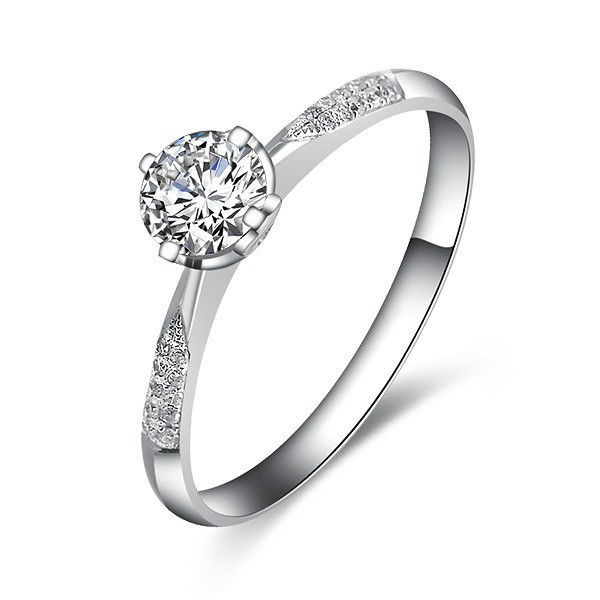 Diamond Engagement Rings Cheap
 Elegant Diamond Ring 0 50 Carat Round Cut Diamond on White