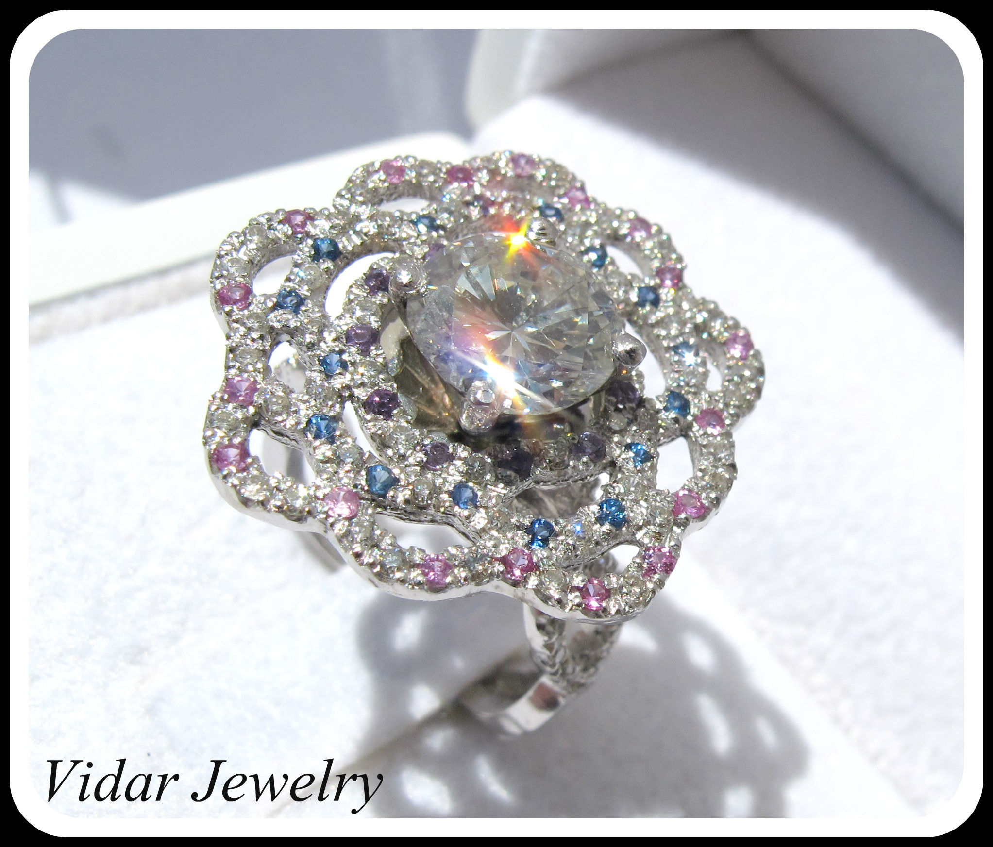 Diamond Flower Engagement Ring
 2 Ct Diamond Flower Engagement Ring