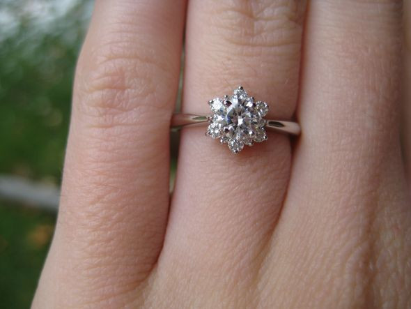 Diamond Flower Engagement Ring
 Nauti Nuptials Diamond Flower Engagement Rings