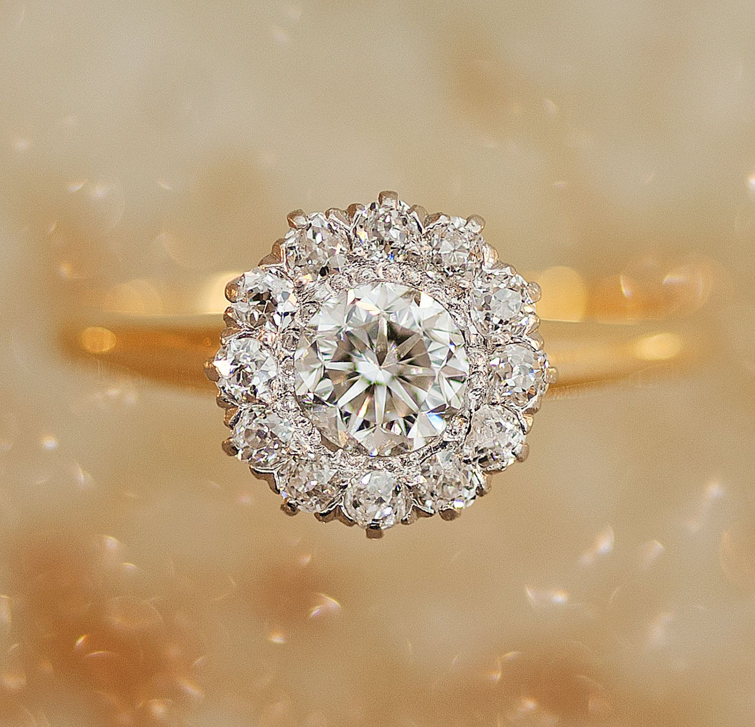 Diamond Flower Engagement Ring
 Antique Flower Cluster Diamond Engagement Ring $4 675 00