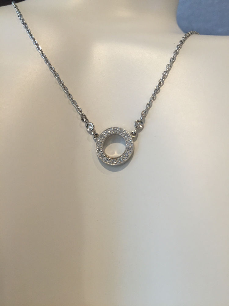 Diamond Pendant Necklace
 14K WHITE GOLD 1 4 CARAT DIAMOND CIRCLE OF LIFE ETERNITY