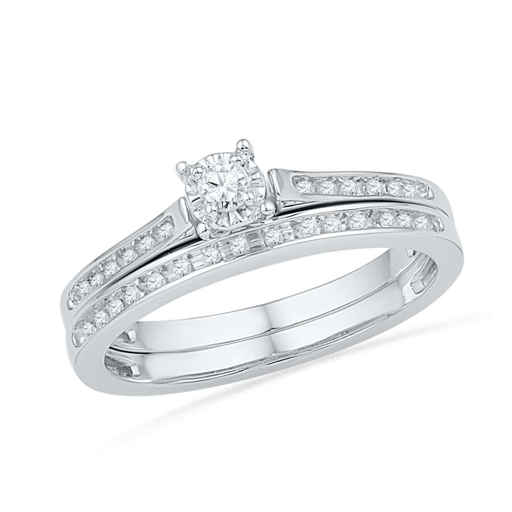 Diamond Ring Sets
 Miracle Set Diamond Engagement Ring Set in Sterling Silver
