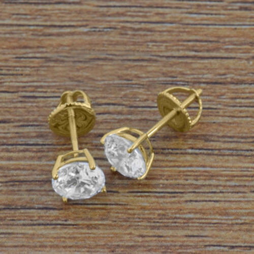 Diamond Stud Earrings For Women
 4 74 Ct Round Cut Sim Diamond 14K Yellow Gold Women Stud