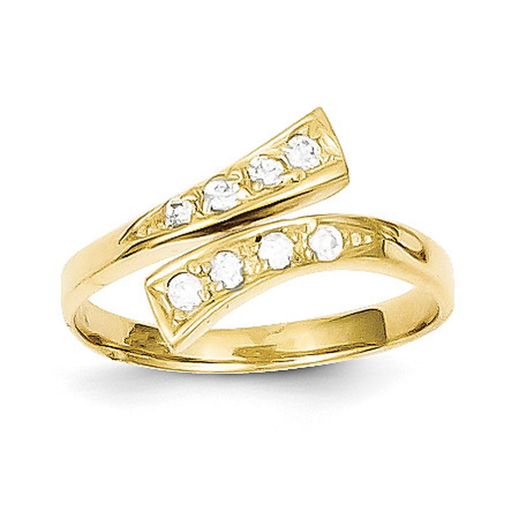 Diamond Toe Rings
 Toe Ring 10k Gold Synthetic Diamond HomeBello