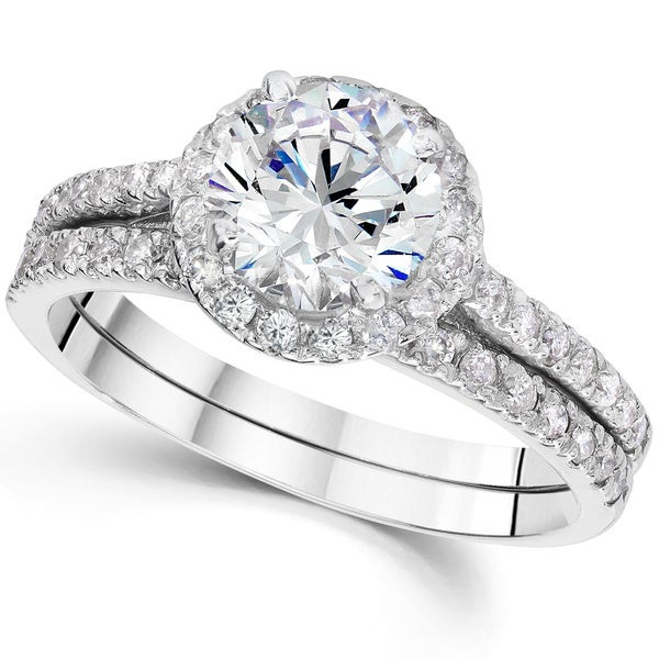 Diamond Wedding Ring Set
 Shop 14k White Gold 2 4 5ct TDW Clarity Enhanced Diamond