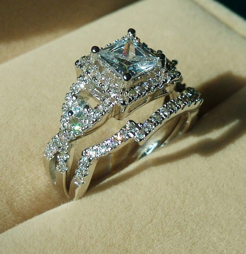 Diamonique Wedding Rings
 Dazzling Topaz Diamonique 925 Silver Filled Engagement