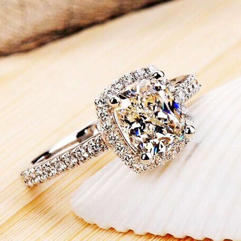 Diamonique Wedding Rings
 Fashion Engagement Diamonique Cz 925 Silver Filled Women
