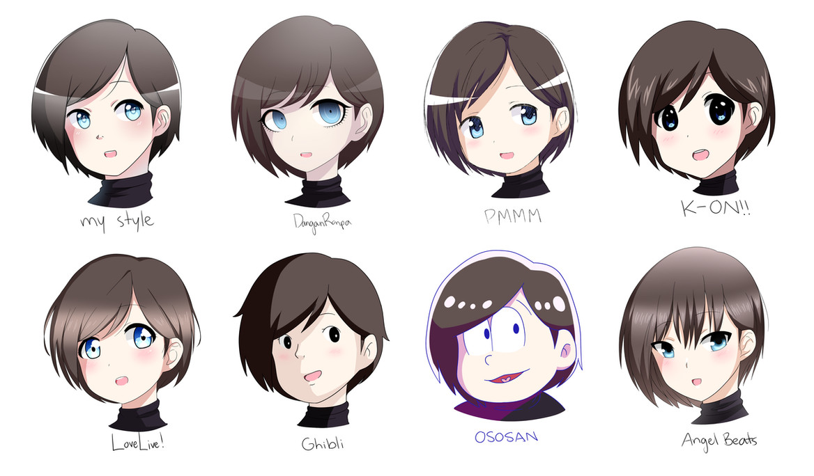Different Anime Hairstyles
 Style Challenge 8 Different Anime Styles by kittyhint