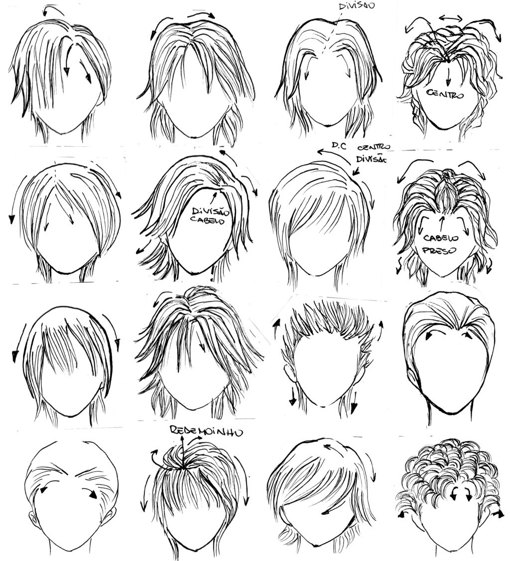 Different Anime Hairstyles
 How to Draw Manga step 1