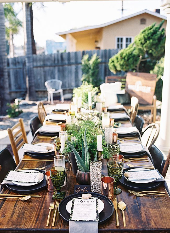 Dinner Party Table Settings Ideas
 Earthy Outdoor Dinner Party
